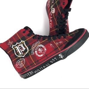 Ralph Lauren Polo Solomon Red Plaid Hi top sneakers Men’s size 9.5